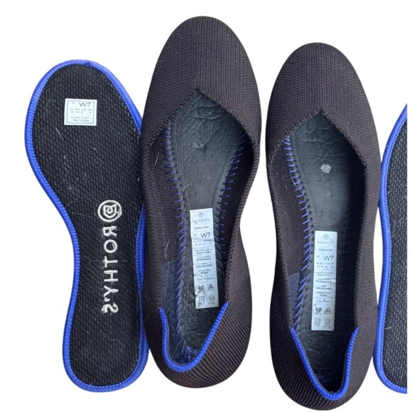 Rothy's The FLAT  Women's Size 7 Black LoaferRound Toe Shoes Slip Ons - Picture 4 of 9